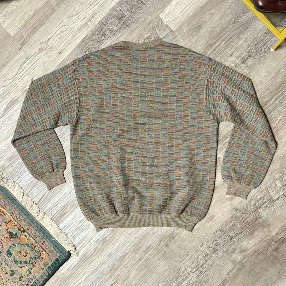 Vintage 1990s Tricots St. Raphael Textured Merino Wool 3D Knit Crewneck Sweater - Picture 7 of 11